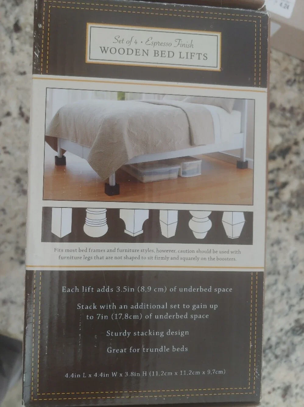 Bed Bath & Beyond Wood Lifters Set Of 4
